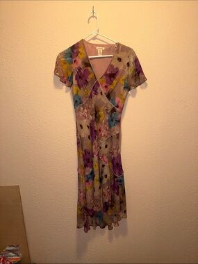 Sundance Floral Wrap Midi Dress in Lavender Multi